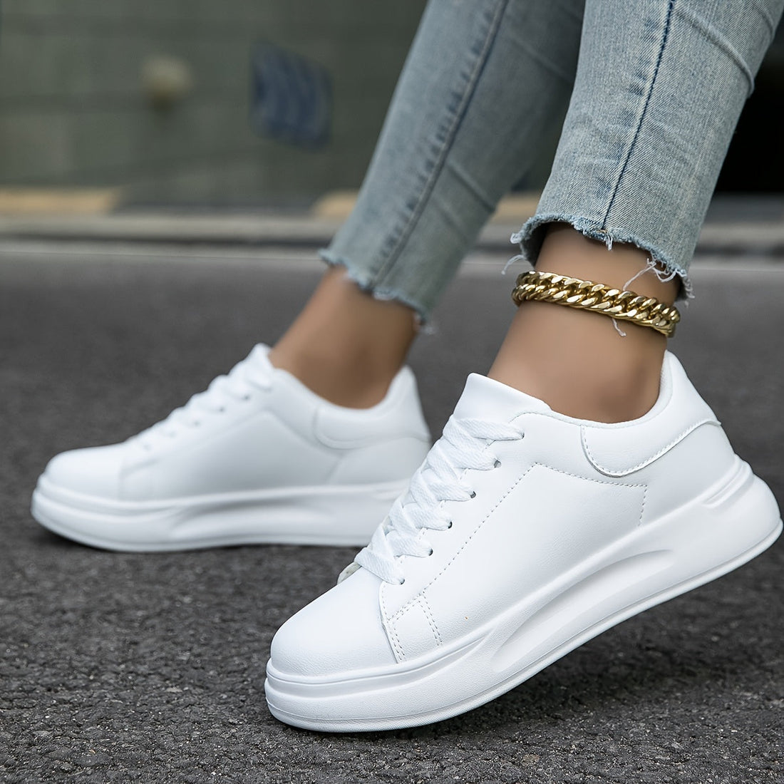 Layla - Sneaker in Pelle Bianca Donna per Stile Quotidiano