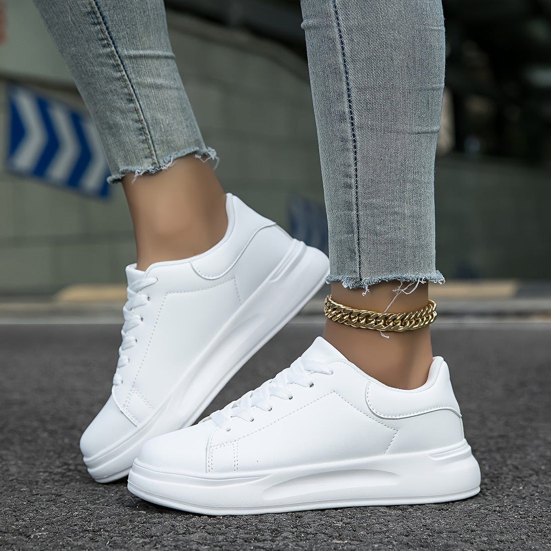 Layla - Sneaker in Pelle Bianca Donna per Stile Quotidiano