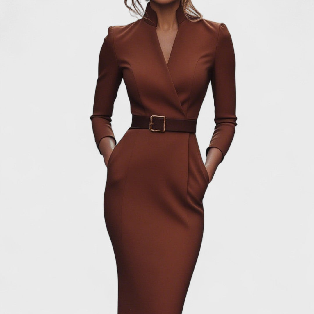 Alea | Mandarin Luxe – Maxi abito con cintura