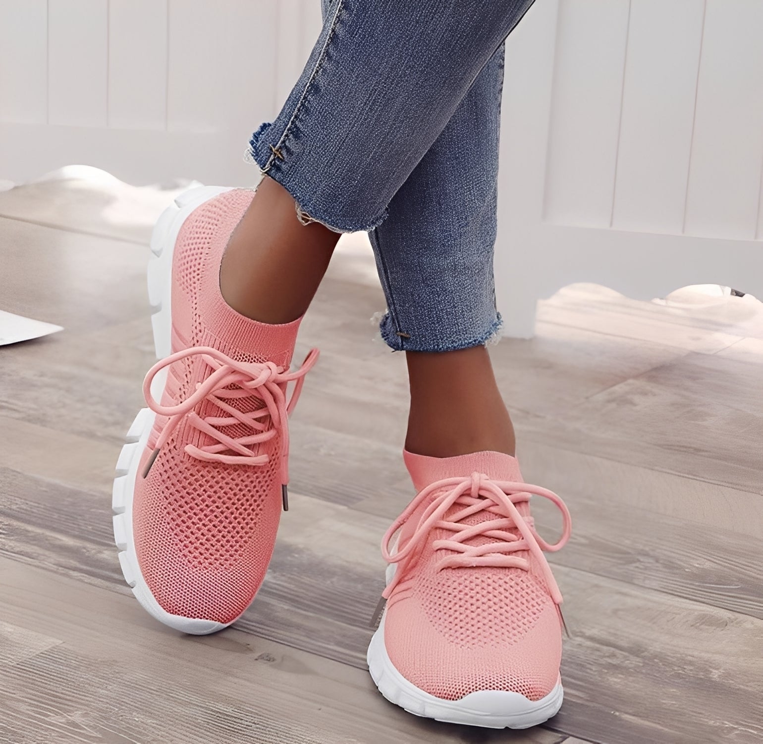 Amanda - Sneakers ortopediche in mesh intrecciato per donne