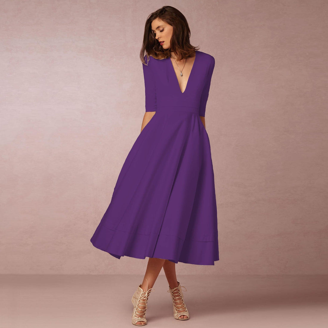Sharise - Abito casual con scollo a V per donne