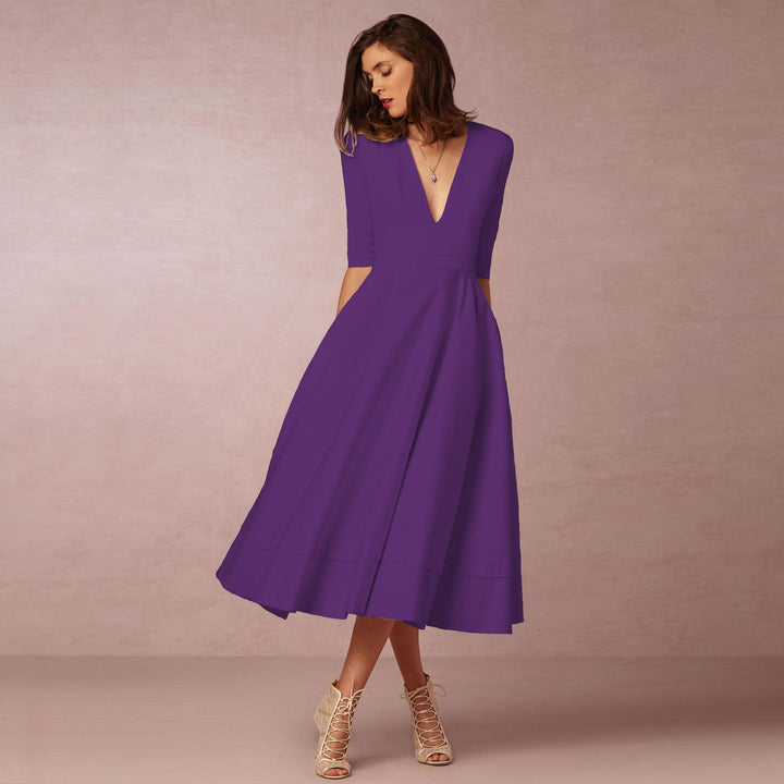 Sharise - Women's V-Neck Casual Dress