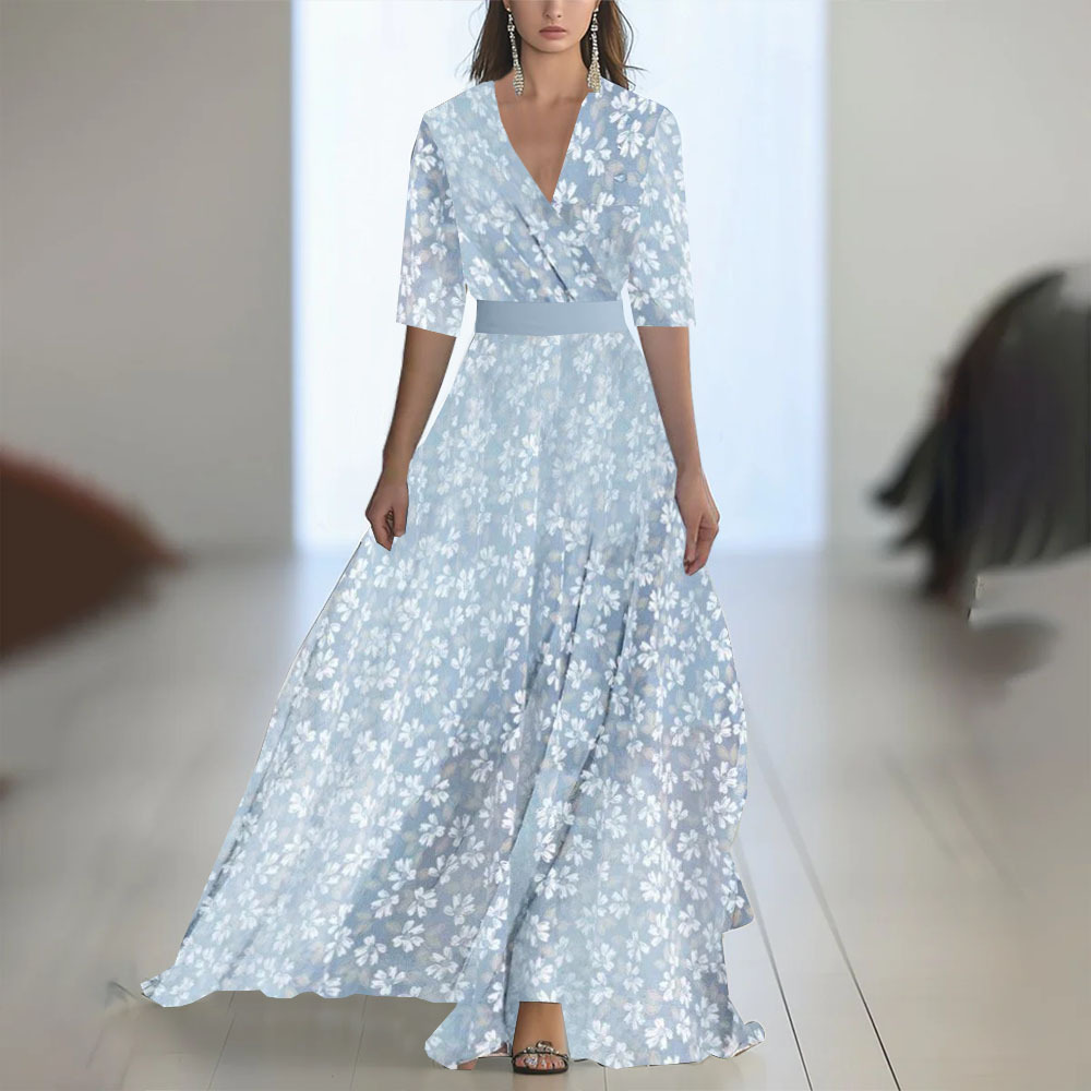 Cherise - Fashionable long dress with floral print