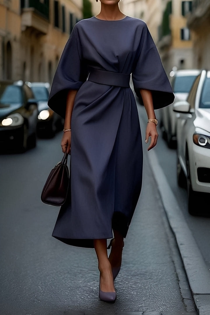 Nicole - Stiloso Midikleid con Maniche a Lanterna per Donne