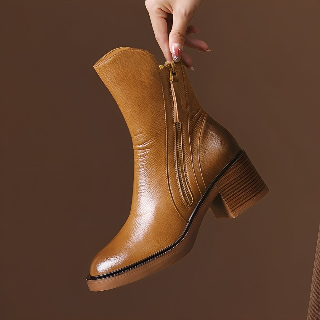 Pamella - Classic leather ankle boots for women
