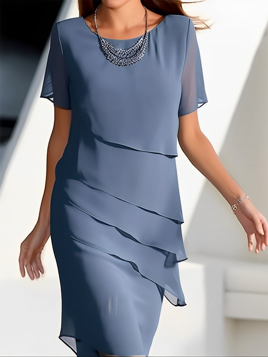 Carmel - Elegante abito in chiffon con patchwork per donne