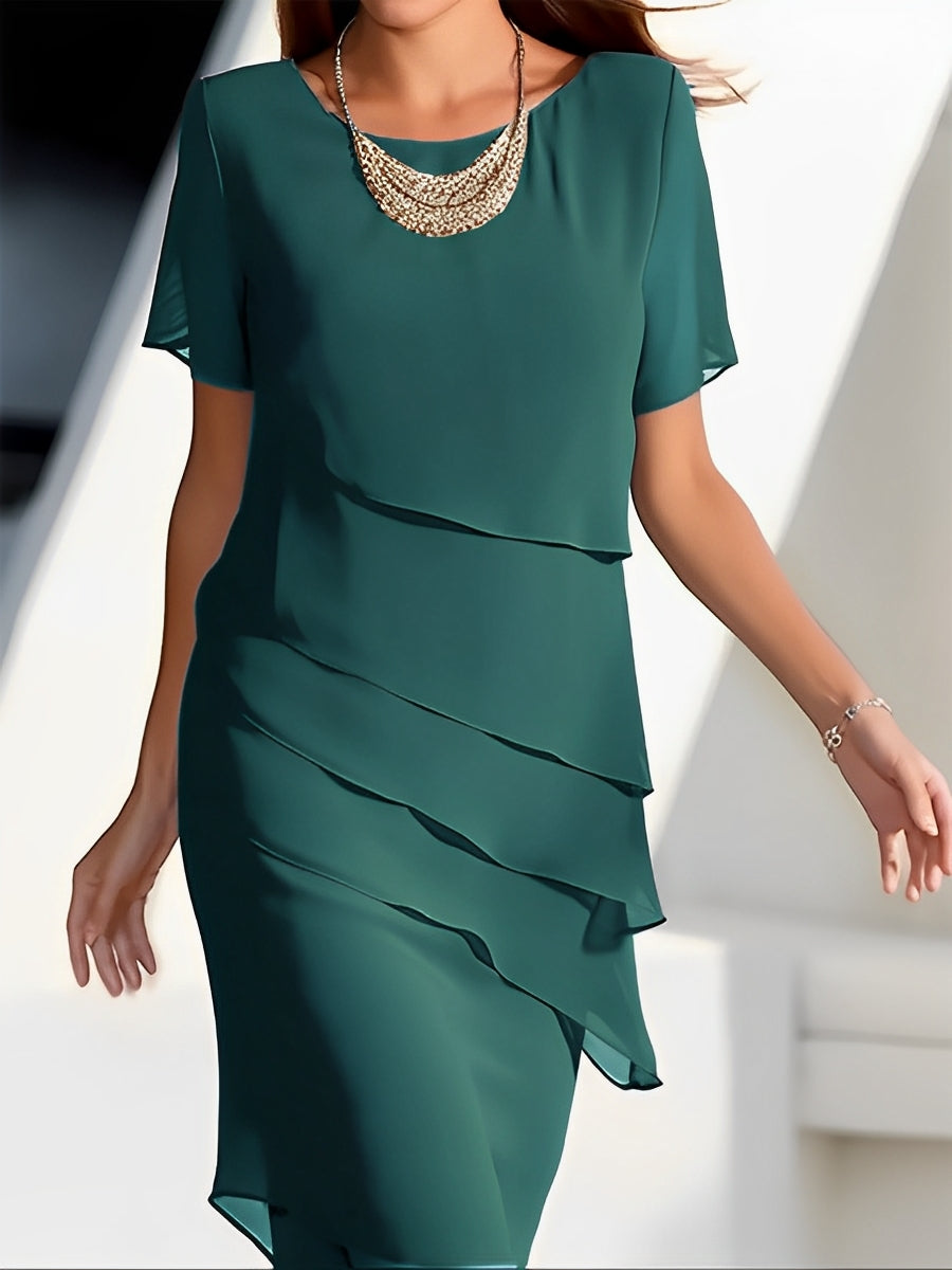 Carmel - Elegante abito in chiffon con patchwork per donne