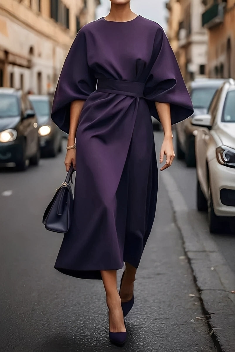 Nicole - Stiloso Midikleid con Maniche a Lanterna per Donne