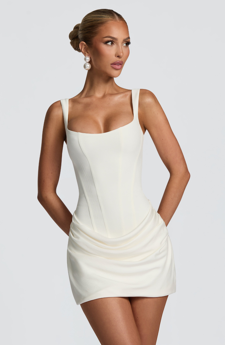 Valeria™ | Corset Sculpting Mini Dress with Soft Draping
