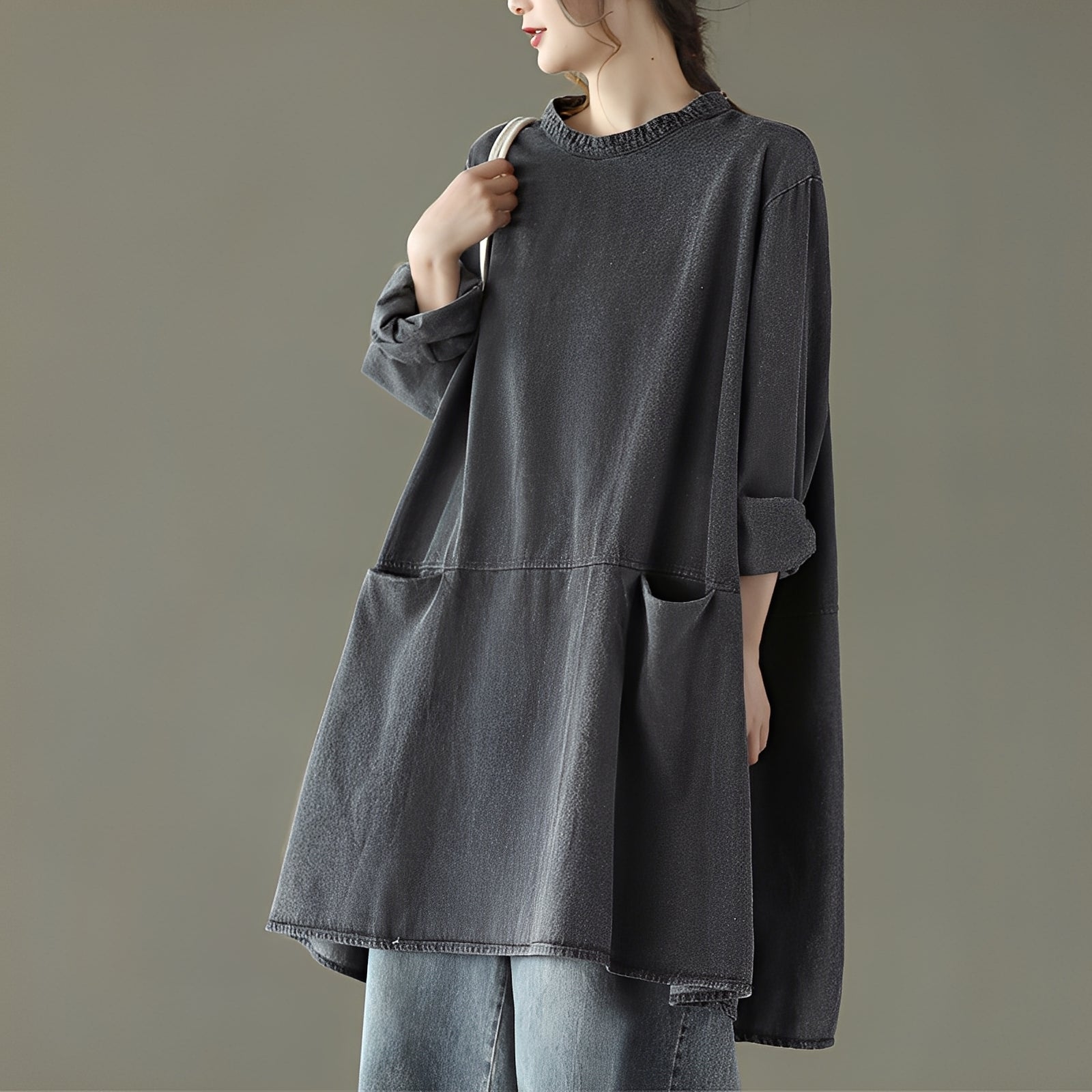 Valerie - Casual Denim Maxi Dress with Pockets for Women