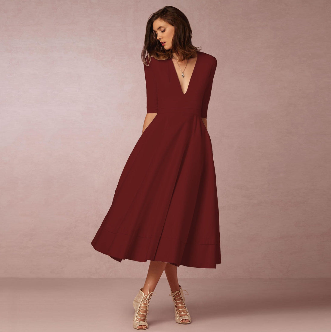 Sharise - Abito casual con scollo a V per donne