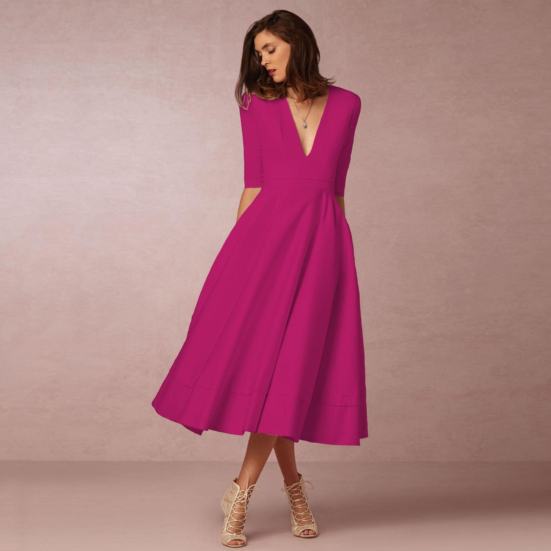 Sharise - Abito casual con scollo a V per donne