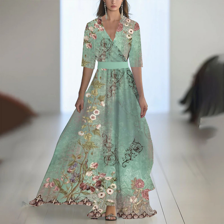 Cherise - Fashionable long dress with floral print