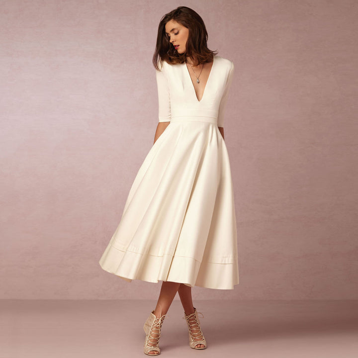 Sharise - Women's V-Neck Casual Dress