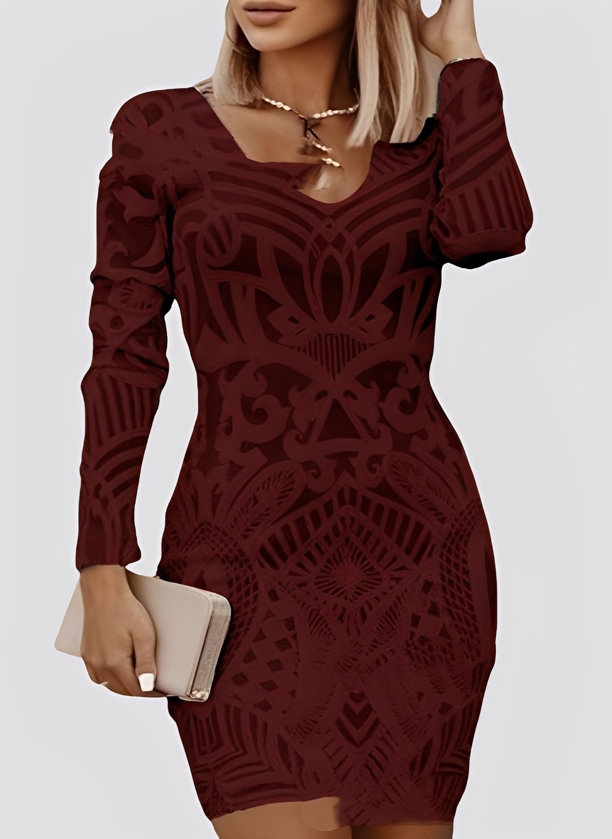 Caitlyn - Elegante abito attillato a maniche lunghe per donne