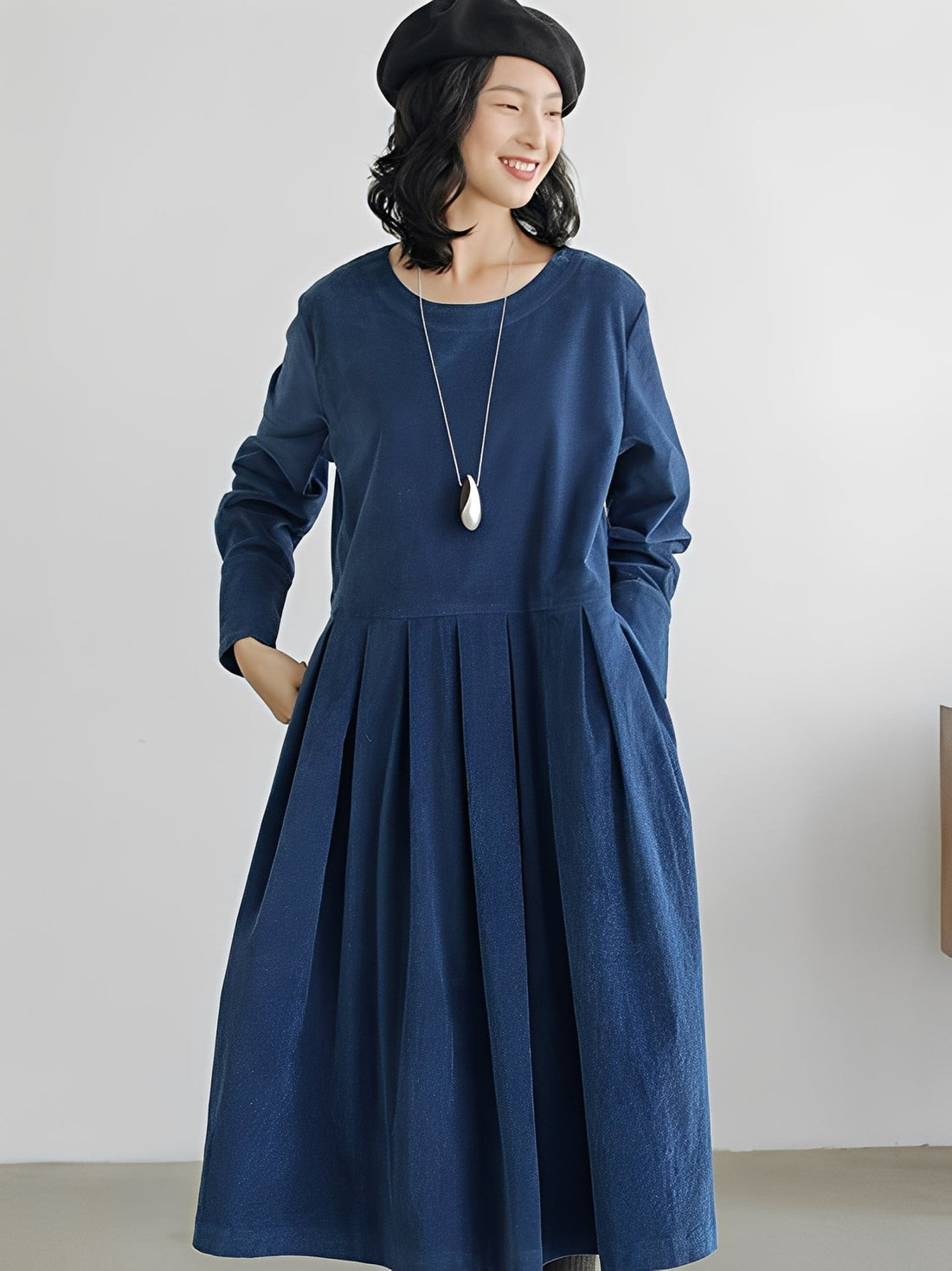 Shyanne - Casual and Comfy Corduroy Dress with Pockets for Women