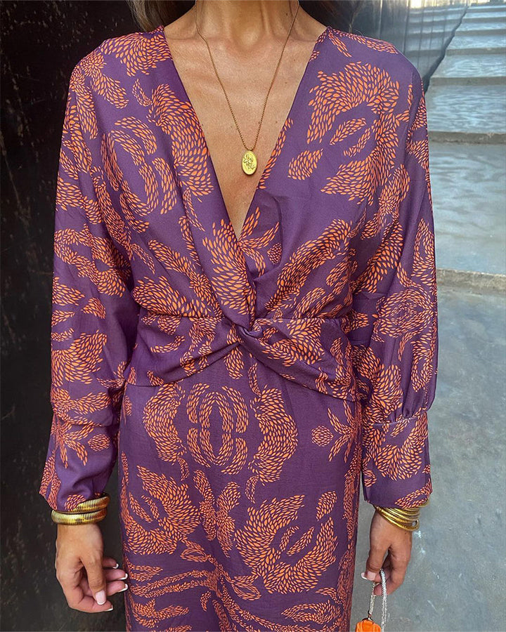 Missandei - Women's Satin Dress, Elegant & Knot Detail