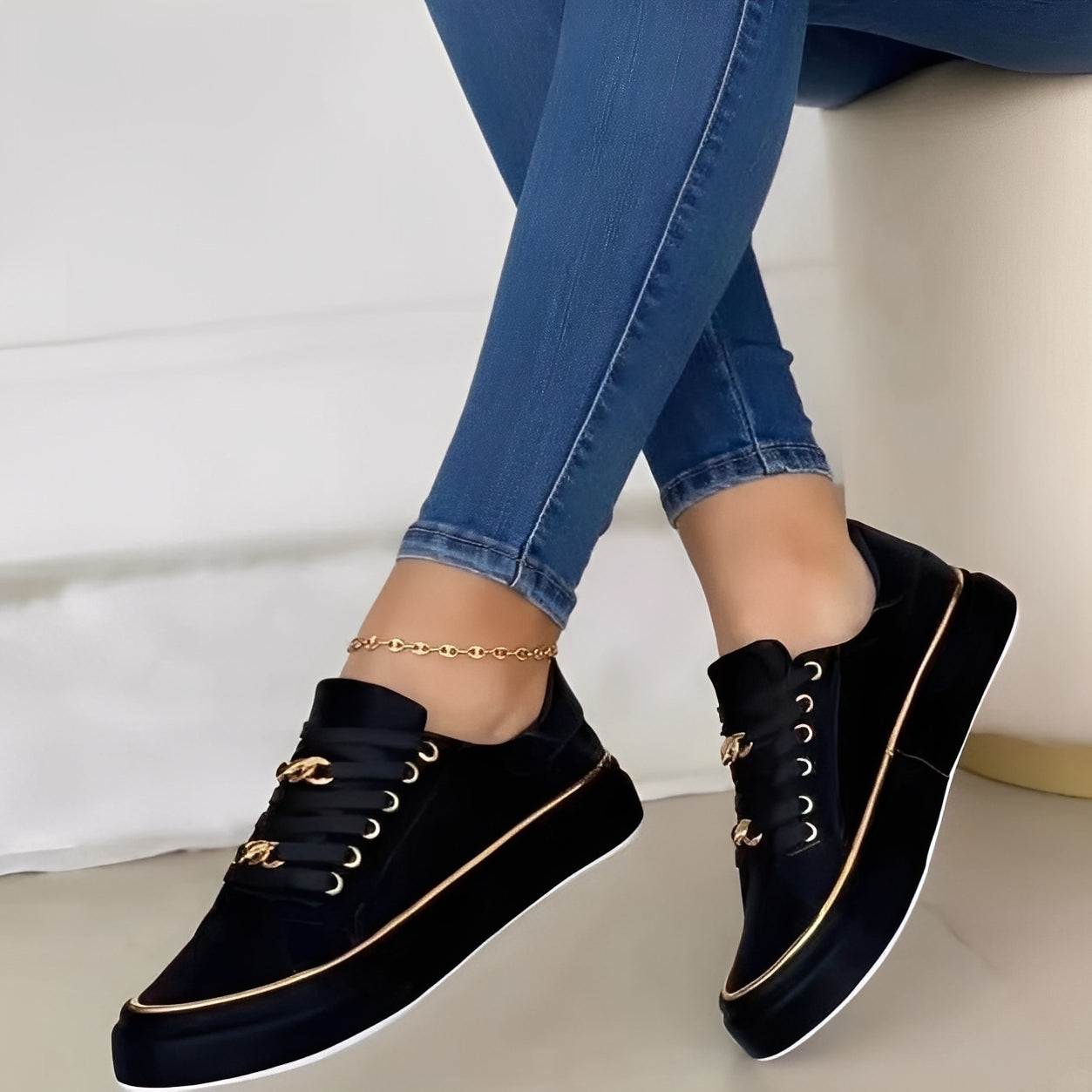 Deziree - Eleganti scarpe con plateau con catene per donne