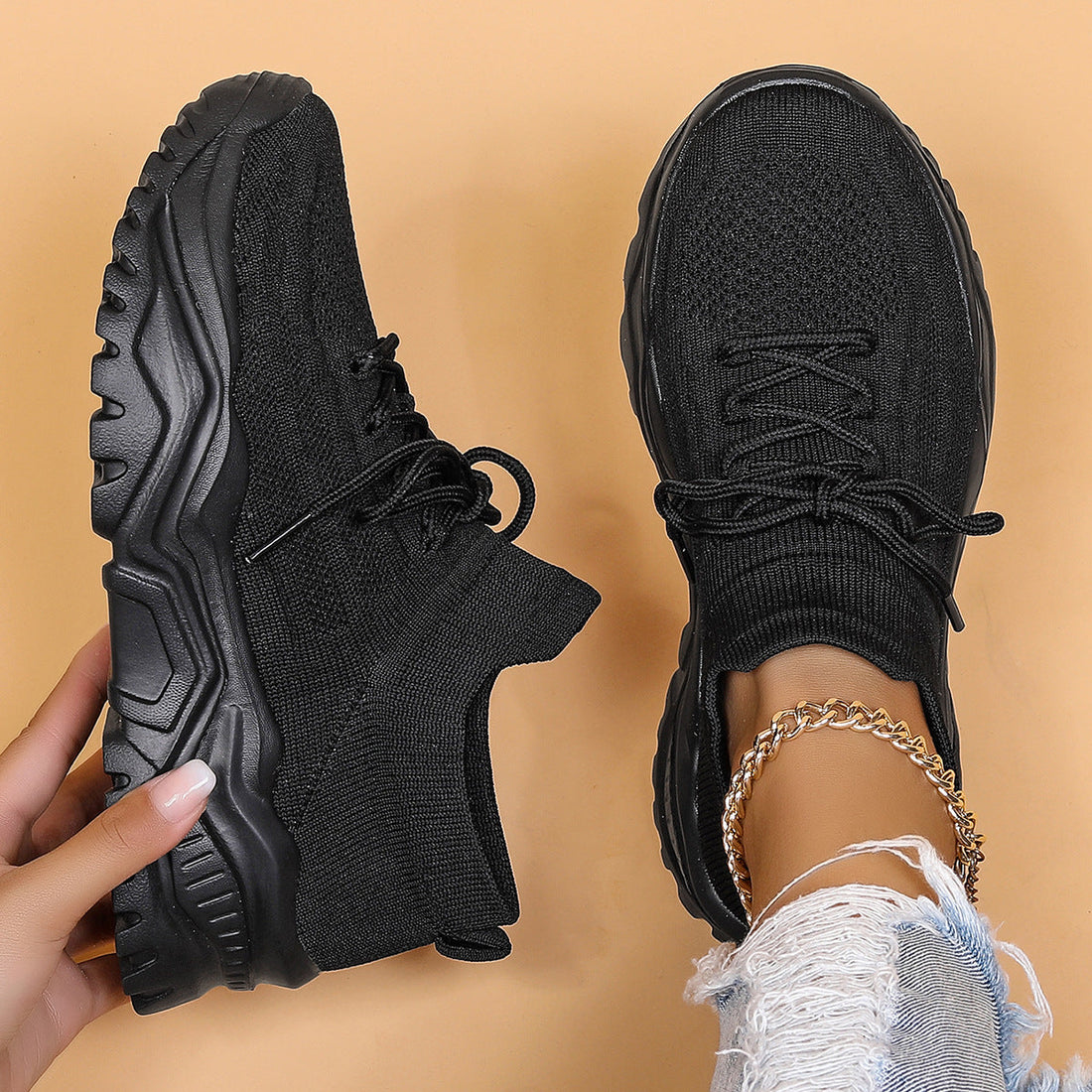 Wendi - Scarpe comode e casual in tessuto volante per donne