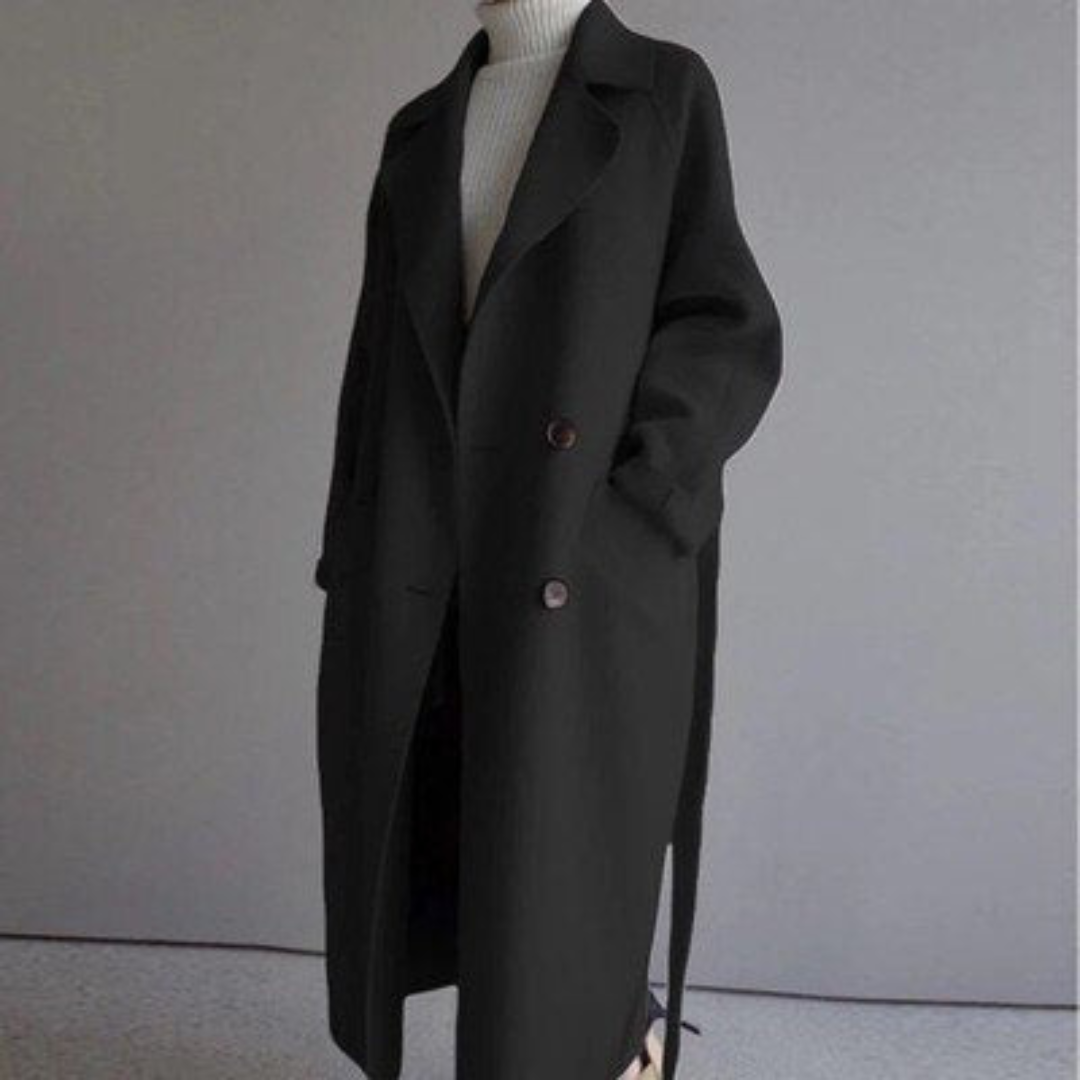Celeste – Cappotto Lungo in Lana dal Taglio Raffinato