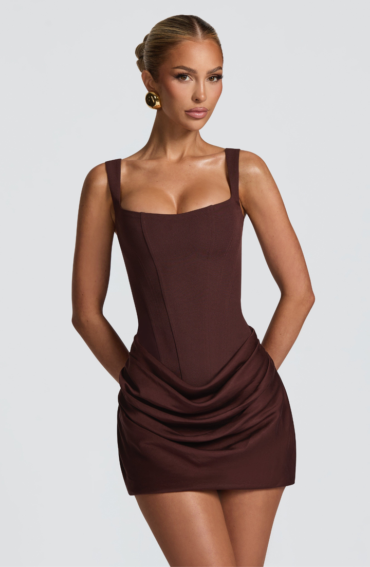 Valeria™ | Corset Sculpting Mini Dress with Soft Draping