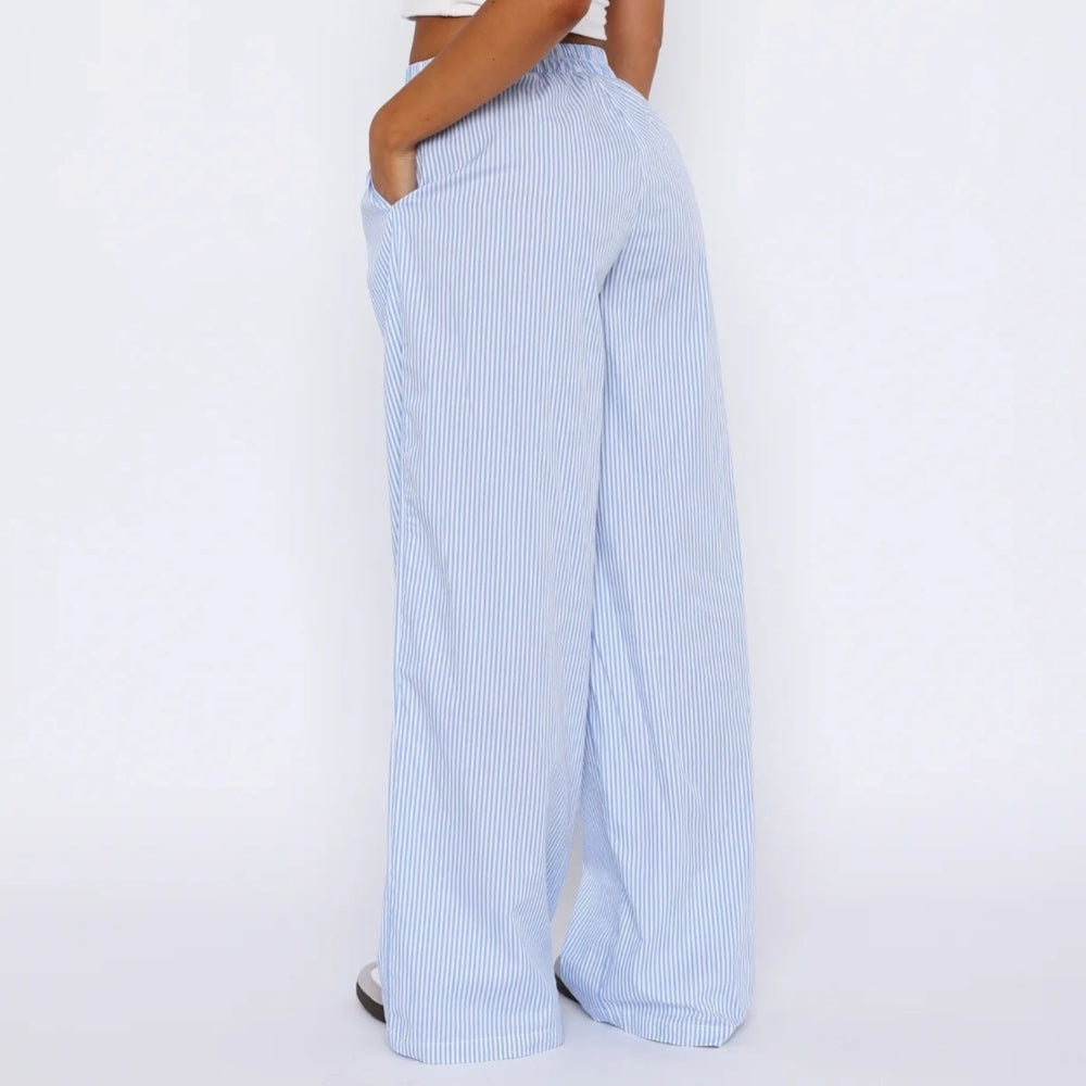 Elis – Pantaloni Donna Gamba Larga a Vita Alta