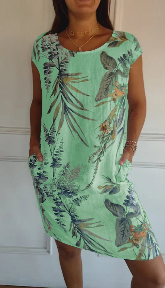 Britt – Printed dress with round neck