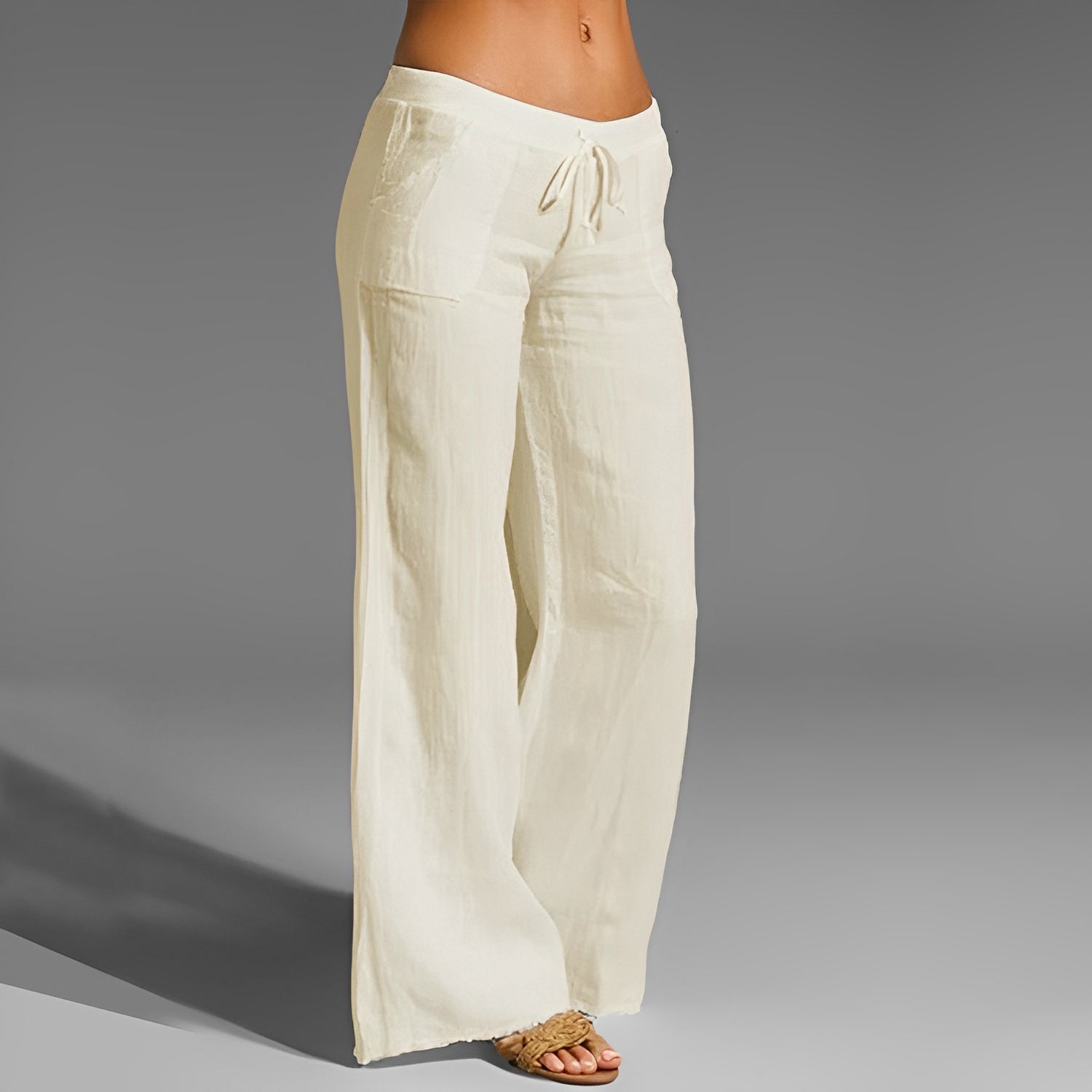 Celestine - Pantaloni in lino elasticizzati da donna