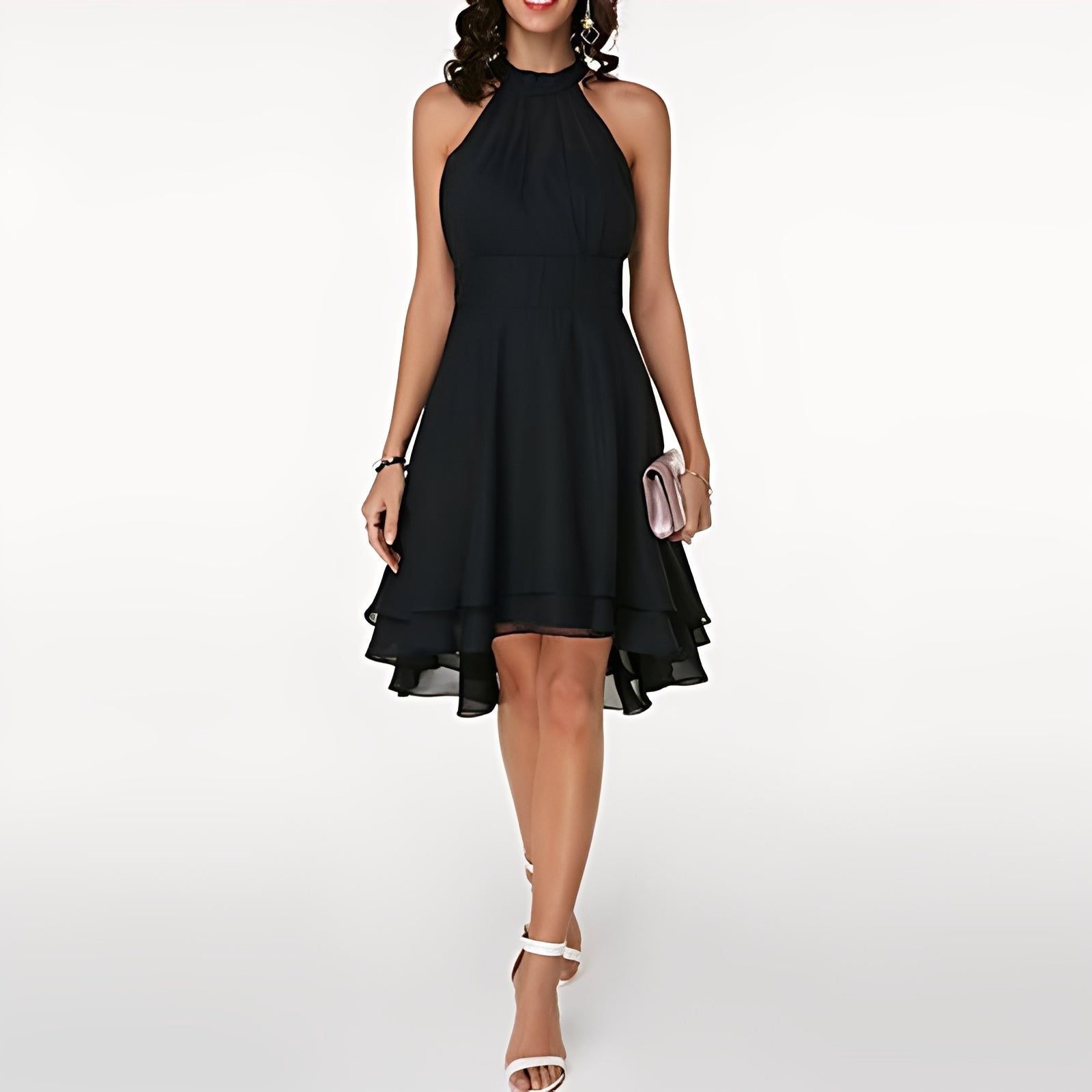 Melissa - Chiffon Dress with Playful Ruffles for Women