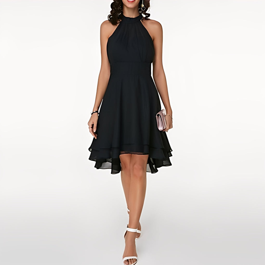 Melissa - Chiffon Dress with Playful Ruffles for Women