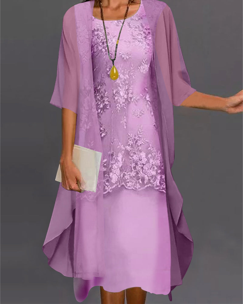Chona - Two-piece elegant chiffon dress