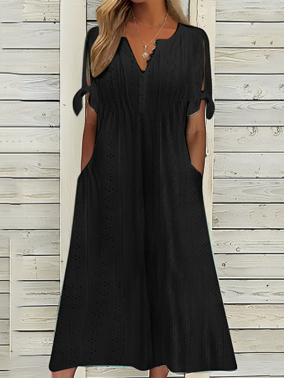 Elena - Boho midi dress with cut-out details