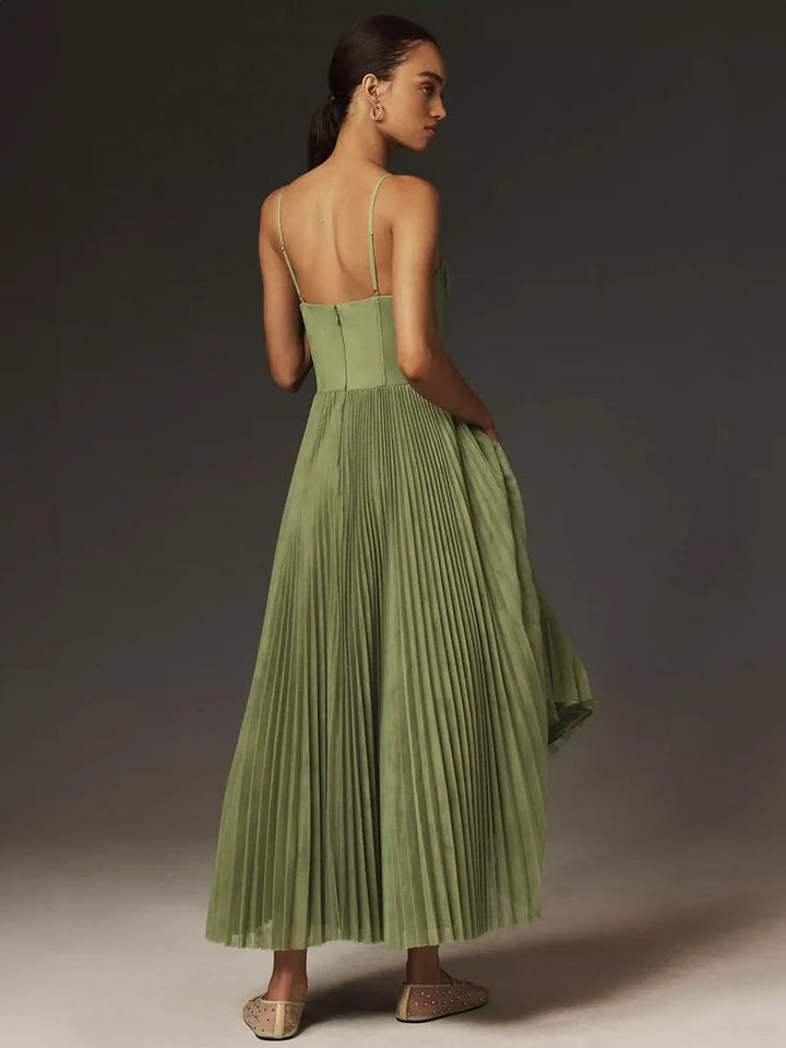 Melba - Backless Flared Midi Dress for Women