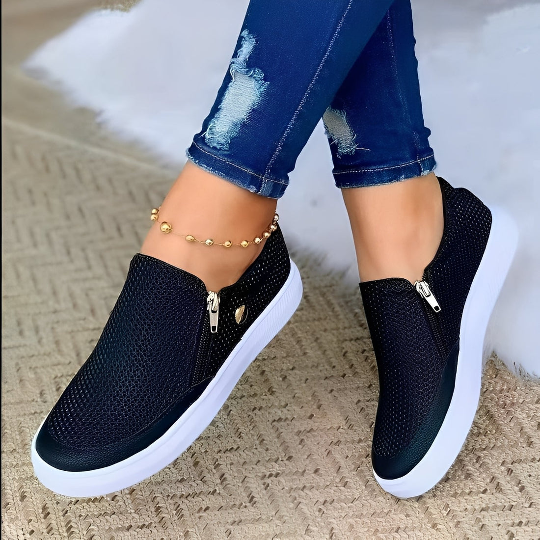 Renita - Scarpe casual con zip per donne
