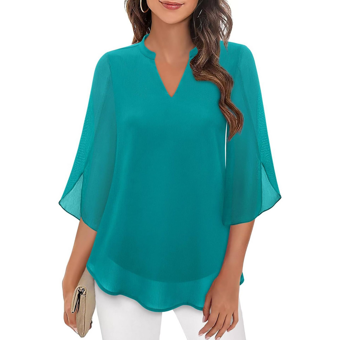 Ella - Blusa comoda con maniche aperte