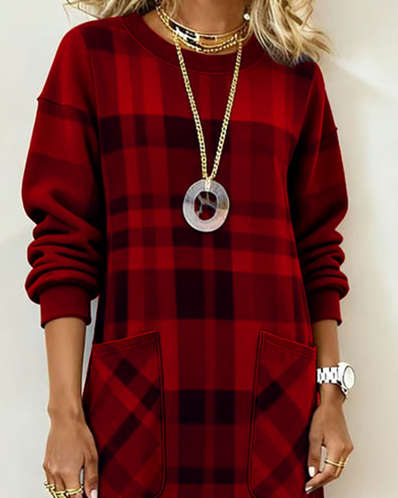 Kathrine™ | Abito Elegante a Quadri da Donna
