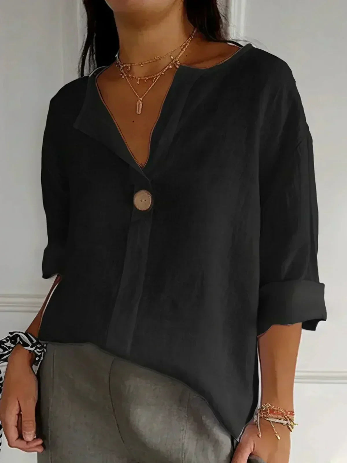 Siggy - Comoda Blusa con Scollo a V