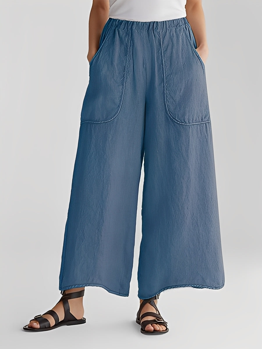 Marley - Pantaloni casual a gamba larga per donne