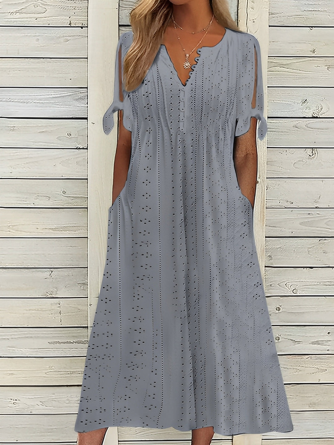 Elena - Boho midi dress with cut-out details