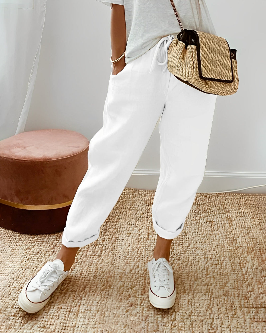 Sherie - Casual, morbidi pantaloni di lino per donne