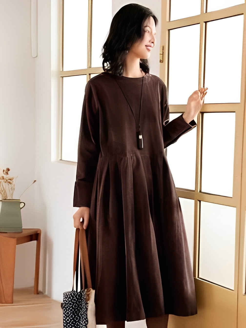 Shyanne - Casual and Comfy Corduroy Dress with Pockets for Women