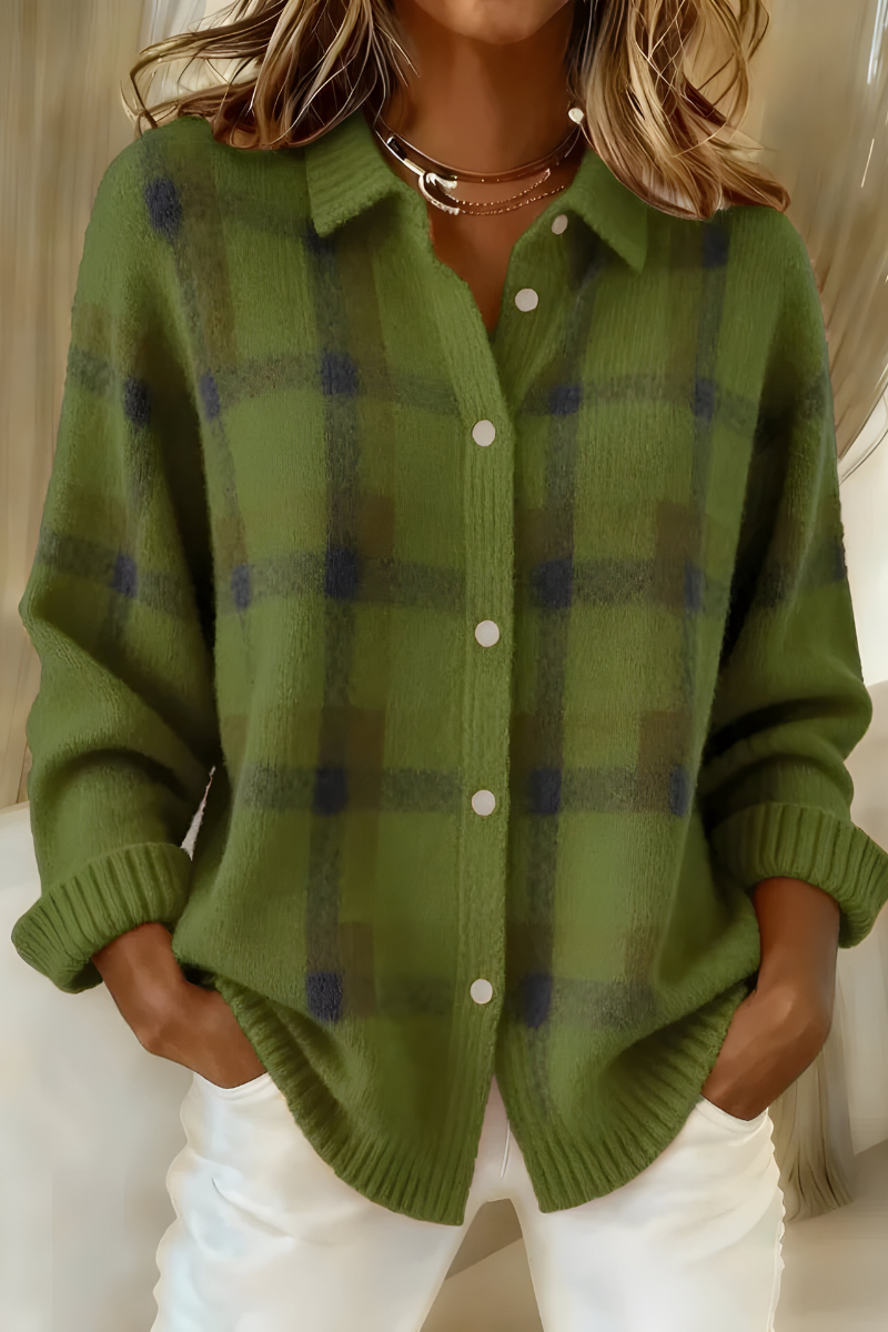 Anna™ | Cardigan in Morbido Maglione a Quadri