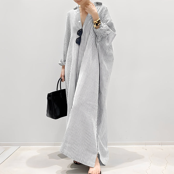 Davida - Casual Striped Shirt Dress for Women