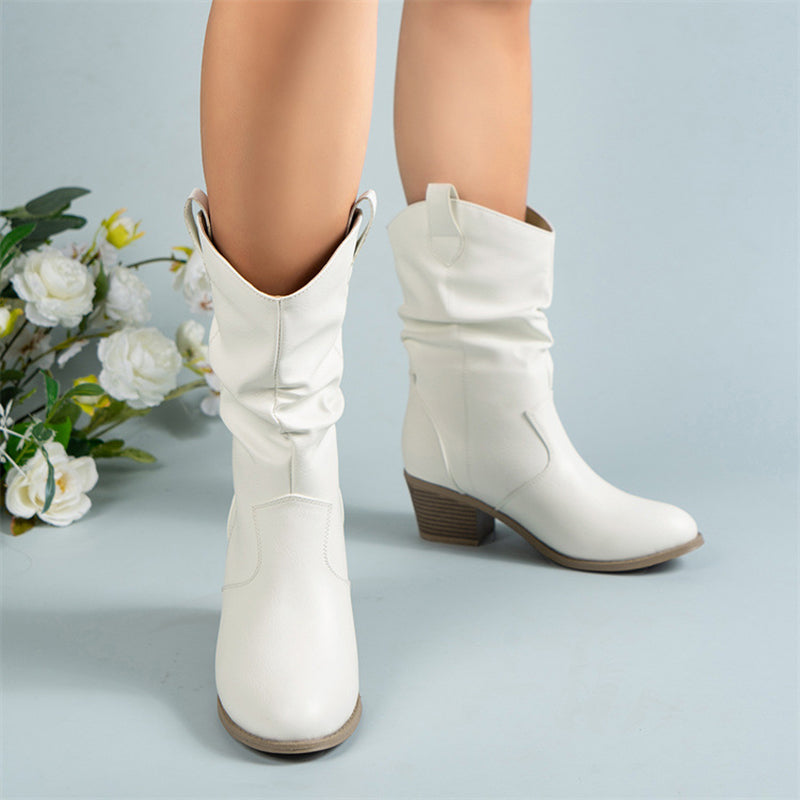 Mirabel - Stivali classici da cowboy in pelle per donne