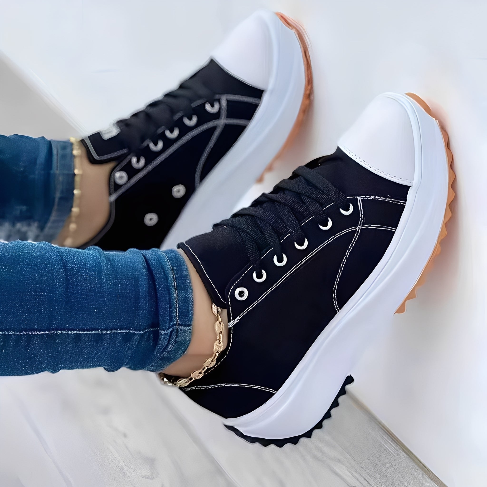 Mellony - Scarpe casual con suole spesse per donne