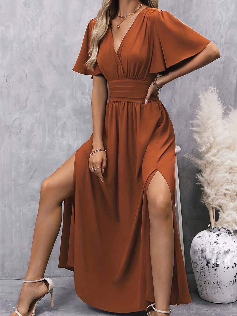 Juliette - Ruffled Collar Pleated Waist Dress for Women