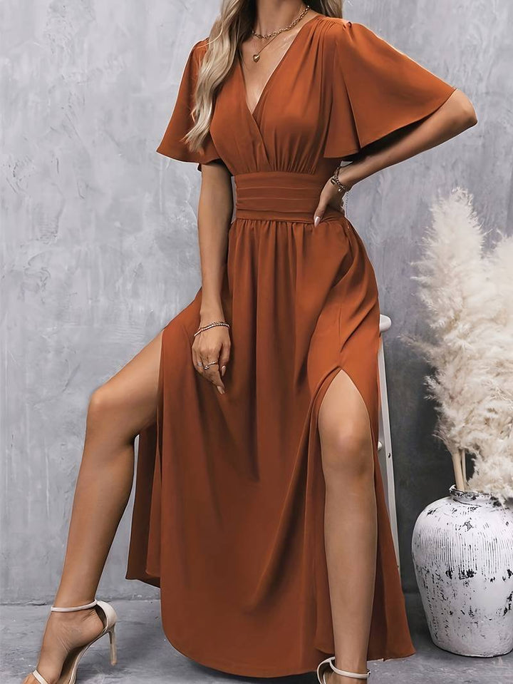 Juliette - Ruffled Collar Pleated Waist Dress for Women
