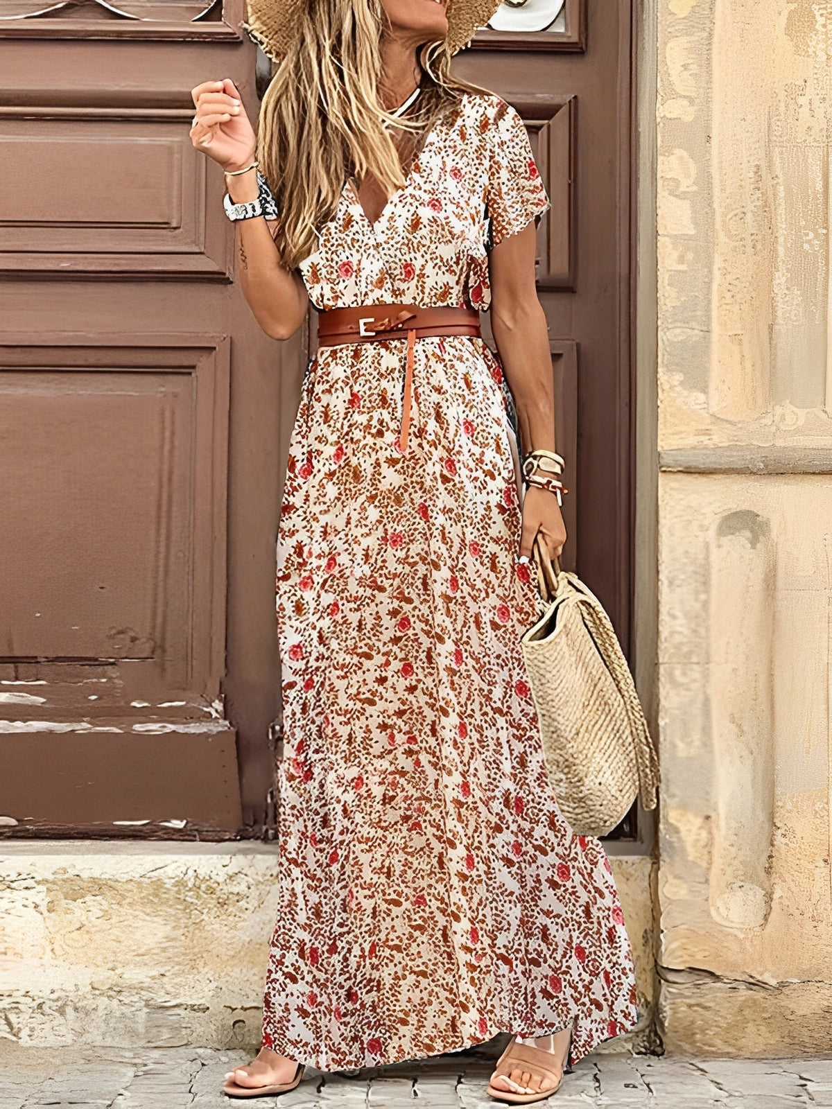 Dixie - Elegante abito estivo con stampa Boho per donne