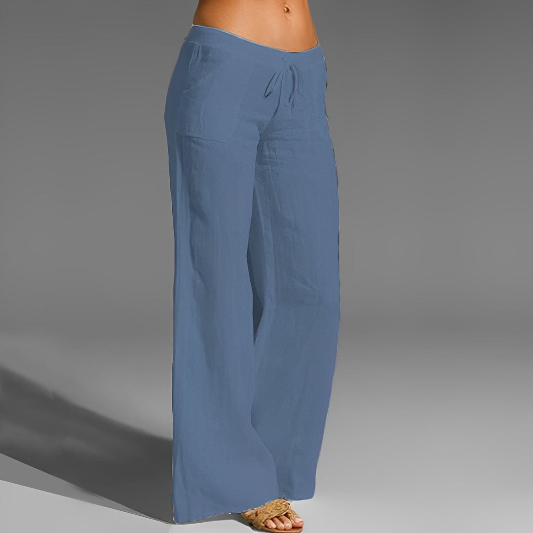 Celestine - Pantaloni in lino elasticizzati da donna