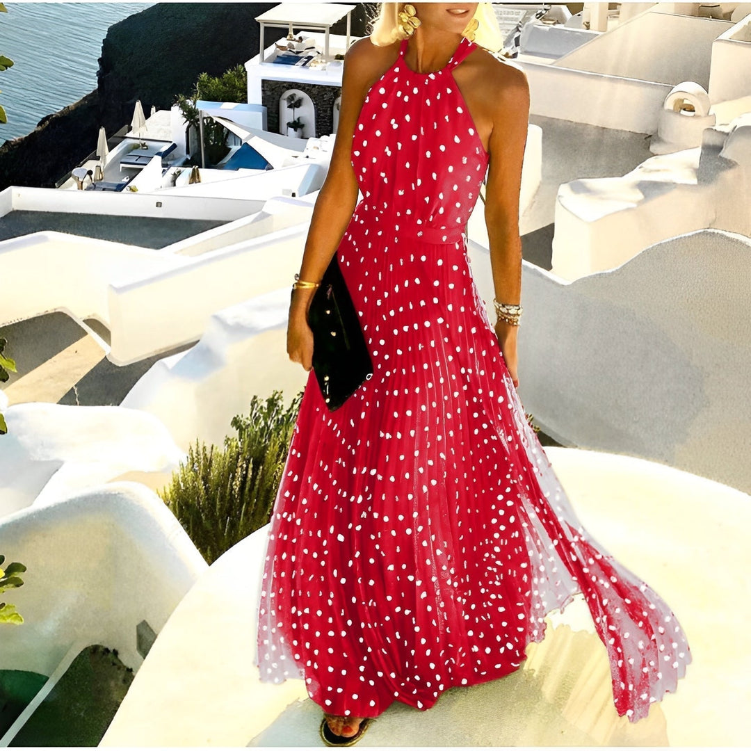Valorie - Boho Pleated Patchwork Print Dress for Women